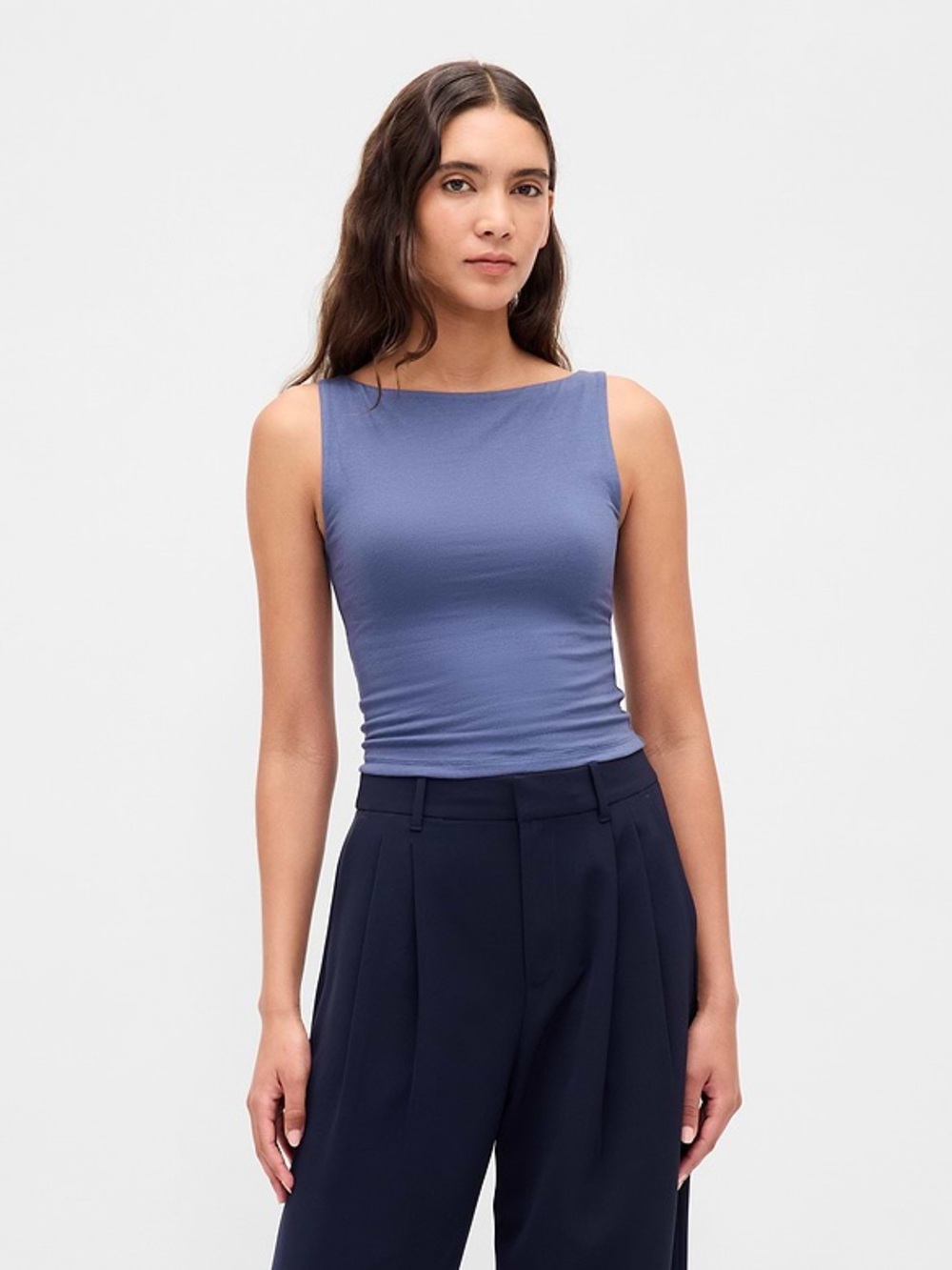 GAP CloseKnit Jersey Boatneck Crop Tank Top
